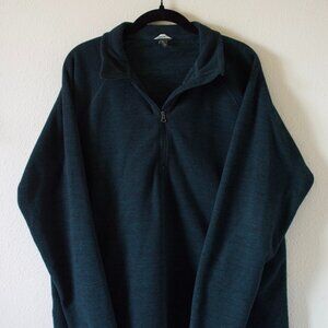 Eddie Bauer Green Fleece Quarter Zip Sweatshirt